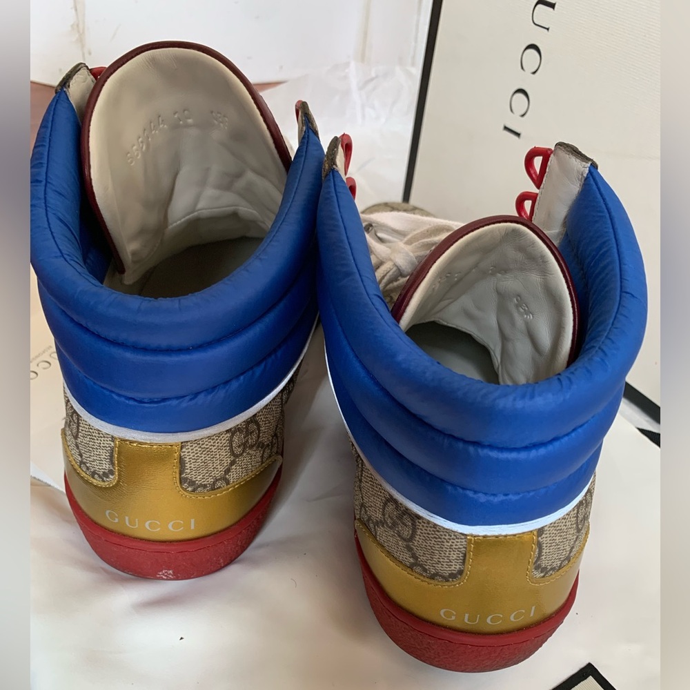 Gucci Men's High-Top Sneakers - Brown, RED, Blue - Picture 3 of 10